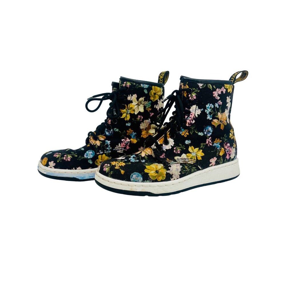 Dr. Martens Newton Floral Boots Darcy Print Canvas Sole Shoes| Streetwear Grunge - Picture 4 of 16
